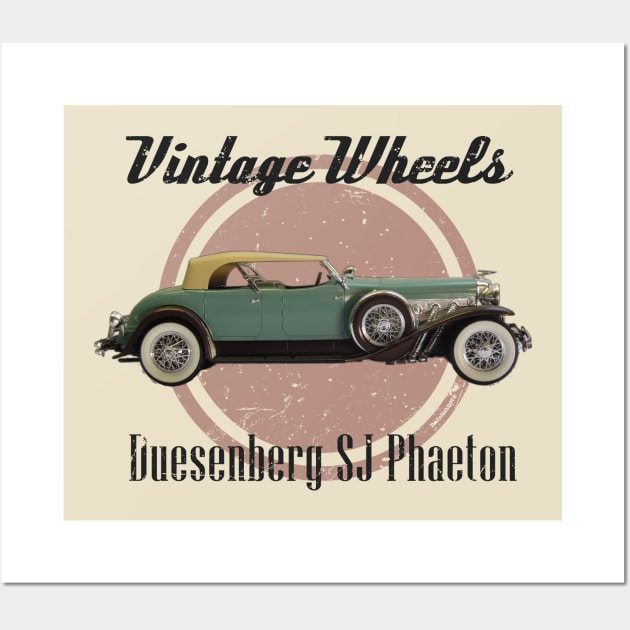 Vintage Wheels - Duesenberg SJ Phaeton Wall Art by DaJellah